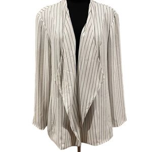 Chico's Cream and Black Striped Blazer